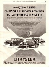 1927 Chrysler Red-head Engines 52 62 72 Imperial 80 Car Models Lineup Print Ad