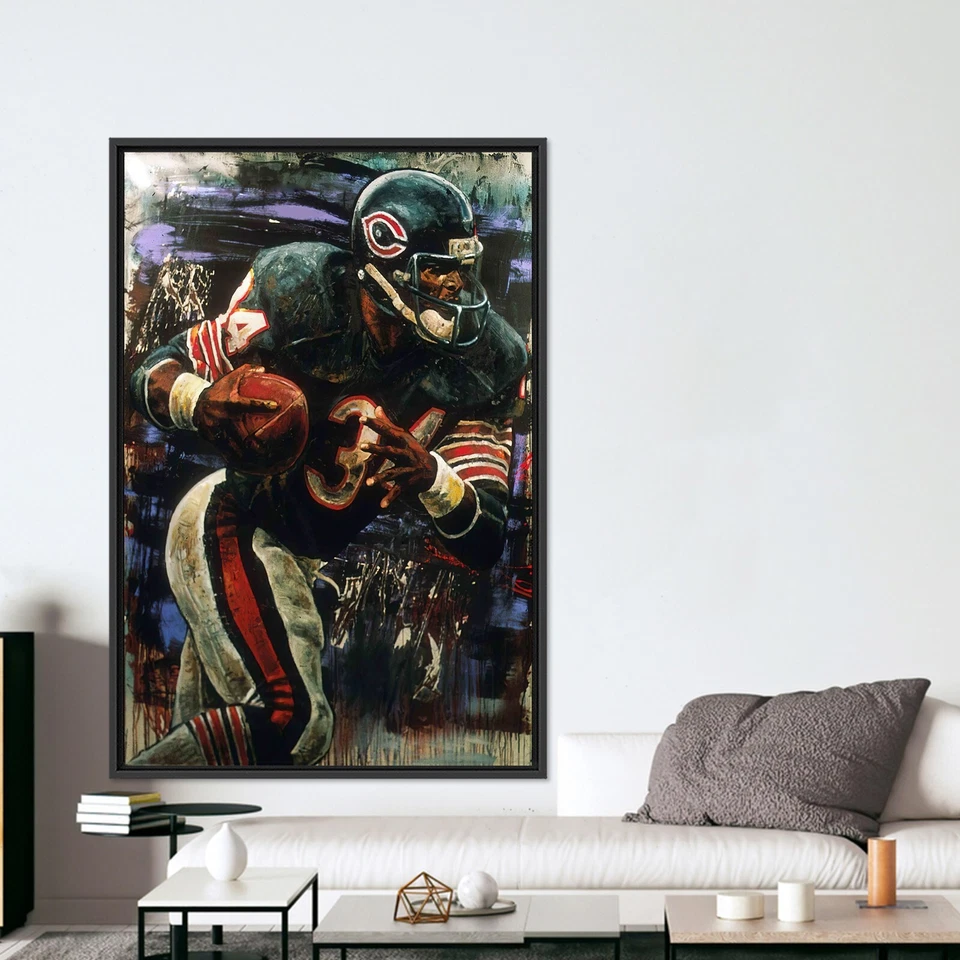 Walter Payton Poster, Chicago Bears, Football Made Posters, Canvas Print, Canvas - Image 3 of 4