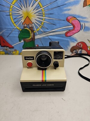 Vintage Polaroid One Step Rainbow Instant Land Camera With Strap Untested 