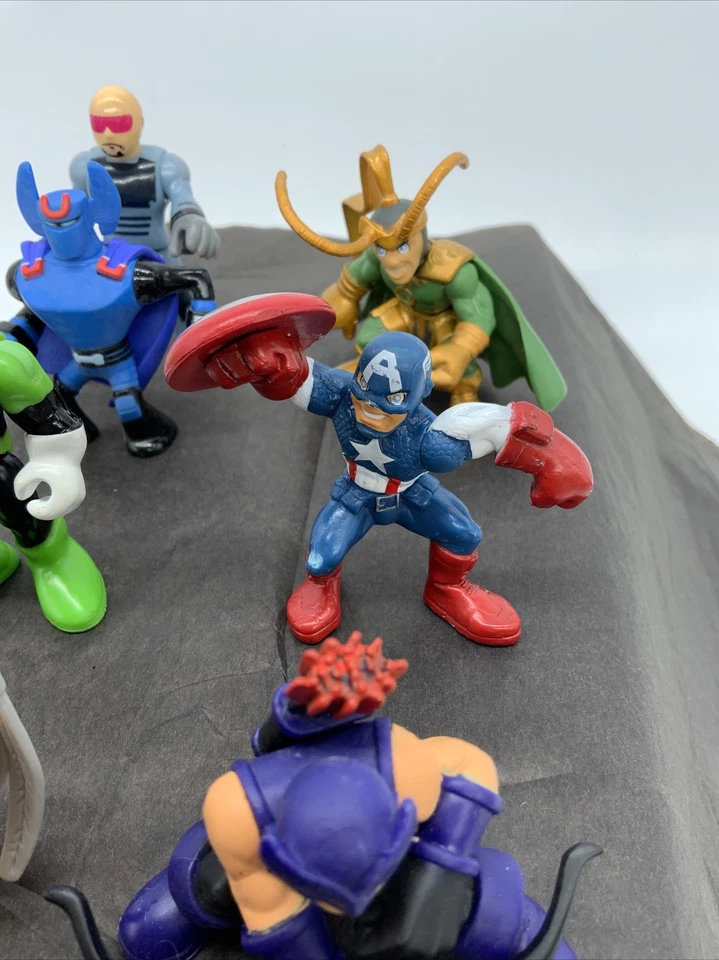 Figura de acción Capitán América, Loki Marvel Super Hero Squad 2009 Hasbro lote de 7 Foto 4 de 4