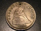 1869-P or S Seated Liberty Quarter XF Detail Damaged, Hole In Mintmark  Spot
