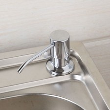 Chrome Stainless Steel Kitchen Liquid Soap Dispenser Plastic Bottle For Sink