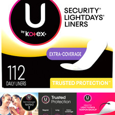 U By Kotex Lightdays Liners Extra Coverage Unscented 112 Count 2pk For Sale Online Ebay