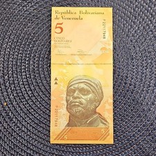 Venezuela 5 Bolivares Banknote 2011 P2217948 Uncertified Ungraded Collectible