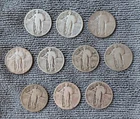 Lot of 10 circulated Standing Liberty Quarters - 90% Silver