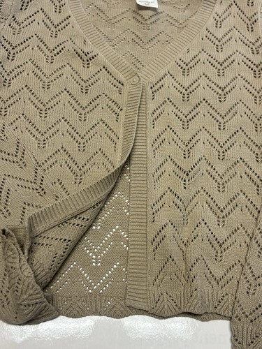 Abercrombie Kids Girls Crochet Summer Cardigan 15-16 Beige Light Weight Flowy - Picture 7 of 11