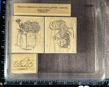 Stampin Up Retired Wood rubber stamp set,  COUNTRY MORNING