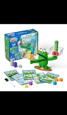 hand2mind Numberblocks Blockzee Balance Activity Set, 61 MathLink Cubes, Bala...