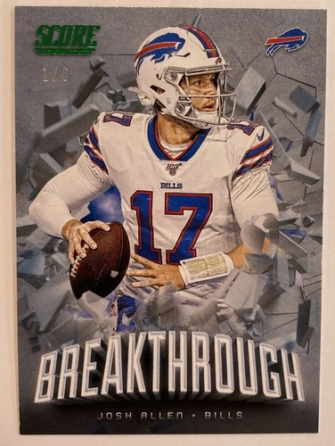 2020 Panini Score Josh Allen Breakthrough Insert #B-JA Bills Serial 1/6