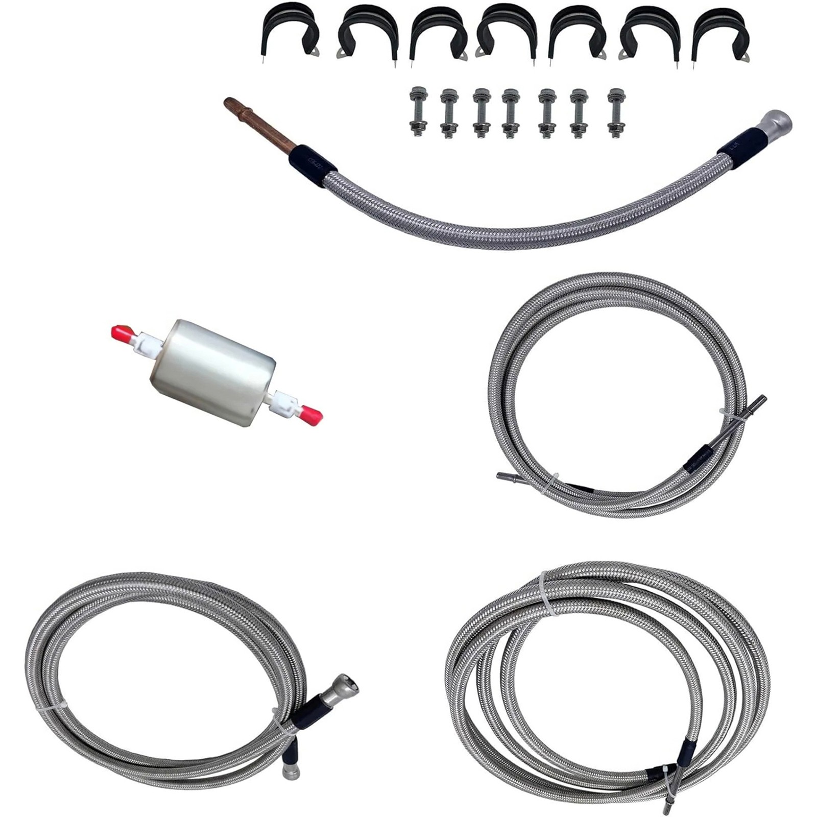 SS Braided Fuel Lines Quick Fix Set For GMC For Chevrolet Gas Flex Ext Cab