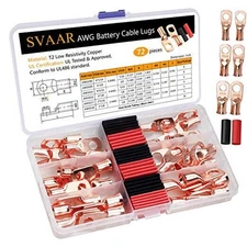  2+4+6 Gauge - 3/8+5/16 Ring Flared End | Close-end | Straight - Bare Copper