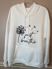 White Hoodie 95 Polyester 5 Elastin, Front Pouch Pocket, Size XXL