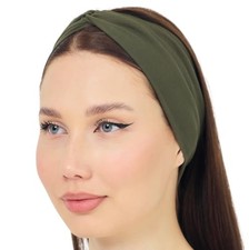 Women's Hair Stretchy Twist Headbands, Solid Color, Non-Slip 1 Size Army Green