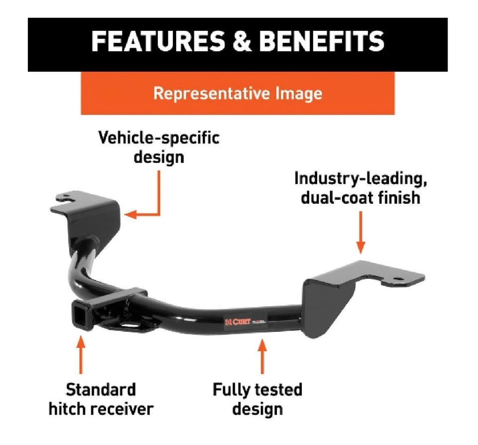 CURT CLASS 2 TRAILER HITCH 123333 FOR 2005-2009 PONTIAC G6 Foto 2 de 4