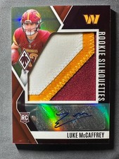 Luke McCaffrey 2024 Phoenix Rookie Silhouettes Rookie Patch Auto 38/99 #RS-LMC