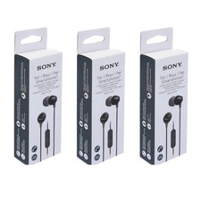 3-pack Sony MDR-EX15AP Wired In-Ear Earbuds Headphones w/ Mic Black MDREX15AP/B