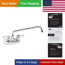 10-410L Wall Mount Kitchen Faucet, 4" Center Mount, 10" Swing Spout, 1/2" NPS...