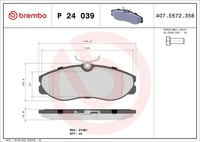 Bremsbelagsatz, Scheibenbremse P 24 039 Brembo FüR Ford Nissan LDV