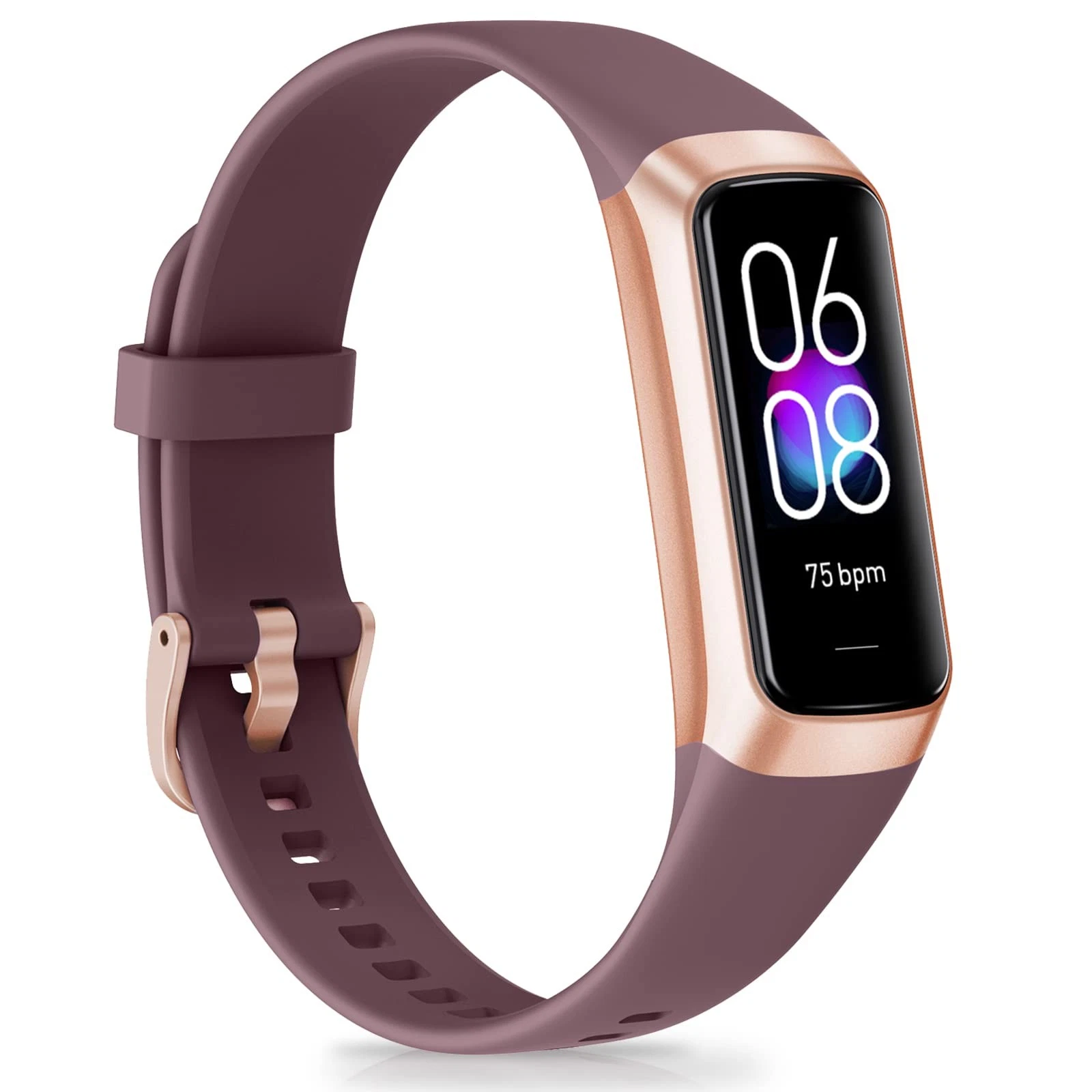 KWEROE Fitness Tracker Activity 1.10''AMOLED Touch Color /, Bordeaux