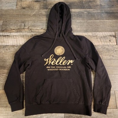 Buffalo Trace Distillery Weller Bourbon Hoodie Sz Medium Black Gold Script Bar 