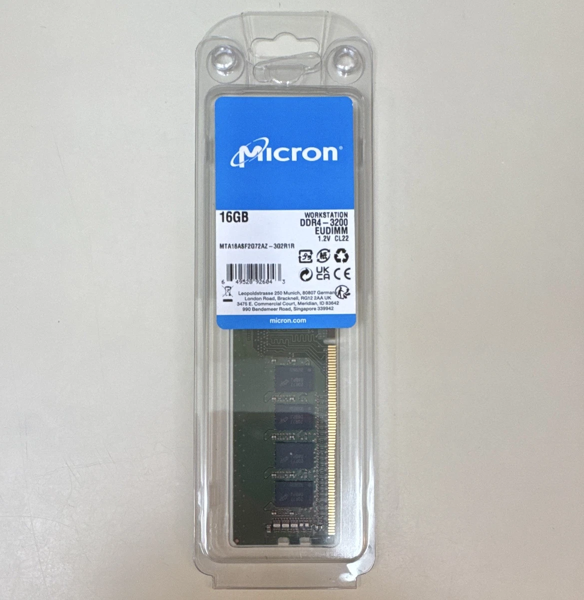 Micron DDR4 SDRAM 16 GB Capacity per Module Memory (RAM) for sale