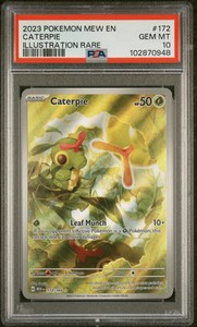 2023 POKEMON MEW EN-151 ILLUSTRATION RARE #172 CATERPIE PSA 10