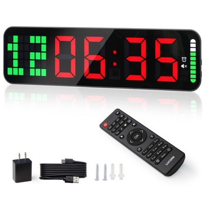 LUCORB Gym Timer - Large Digital Gym Clock Wall with Interval Time Progress B...