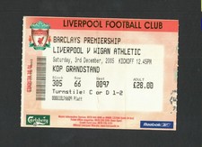 Liverpool v Wigan Athletic 2005-2006 Premier League Ticket 03/12/2005