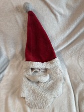 Vintage Santa Hat with Attached Beard  Mustache Plush Christmas Costume Holiday