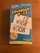 TREND Division 0  12 Flash Cards Math Facts Ages 9  Skill Building Test Prep