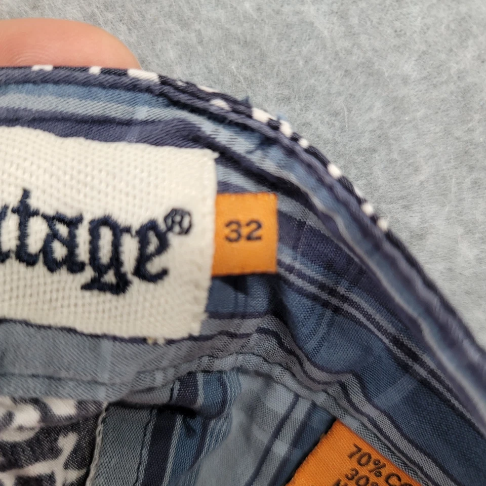 Pantalones Cortos Tailor Vintage Para Hombre 32 Azul Calce Ajustado Greenwich Chino Estampado Geométrico Golf Foto 3 de 4