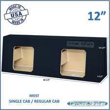 Regular Cab / Single Cab Dual 12" X-Large Sealed Sub Box Enclosure Solo Baric