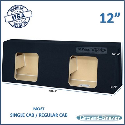 Regular Cab / Single Cab Dual 12'' X-Large Sealed Sub Box Enclosure Solo Baric