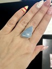 Huge Blue Chalcedony Gemstone Sterling Silver 925 Ring Size 6 Artisan Boho Chic — photo 4