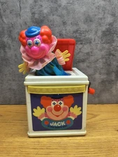 Vintage Mattel Jack in the Box Clown 1987 Music Pop Goes Weasel