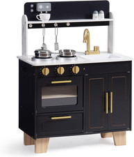 Play Kitchen for Kids, Wooden Kids Play Kitchen Playset, Toddler Kitchen Pretend