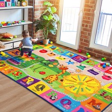 Kids Rugs for Playroom Classroom Bedroom, Educational and Fun Play Mat with A...