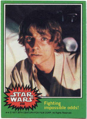 1977 TOPPS STAR WARS # 258 SERIES 4 TRADING CARD Fighting Impossible Odds