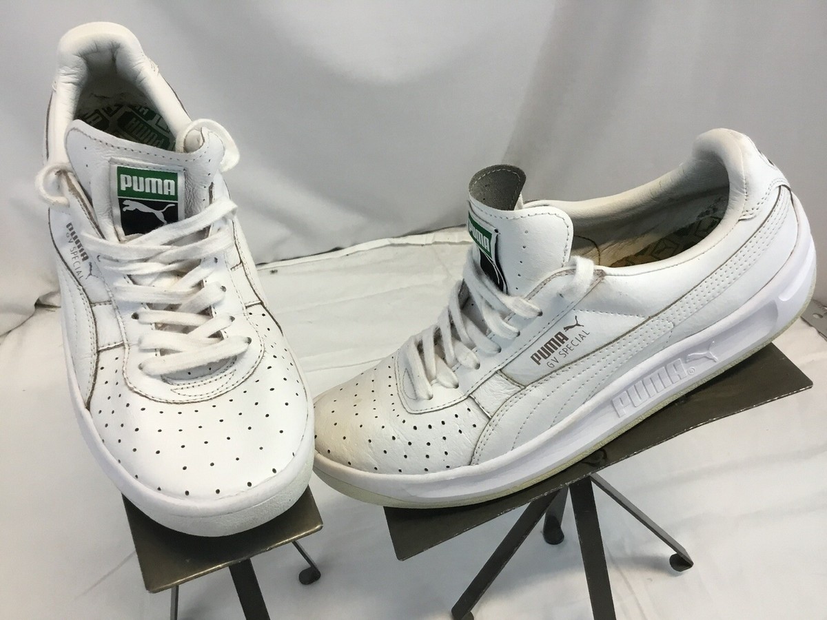 Puma GV Special Vilas Sz 9 Men White Leather Tennis Shoes EUC YGI