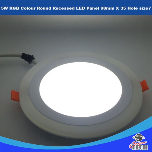 Panel de luz LED empotrada redonda de doble color 6W RGB 220-240V corte tamaño 75 mm - Imagen 6 de 6