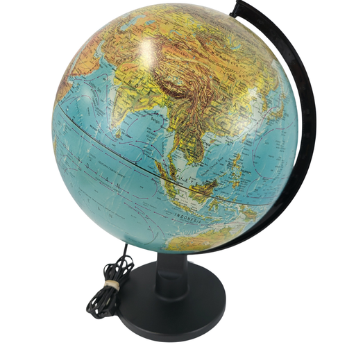 Replogle 12” World Globe with Internal Light - Raised Relief and Black Base - Picture 3 of 10