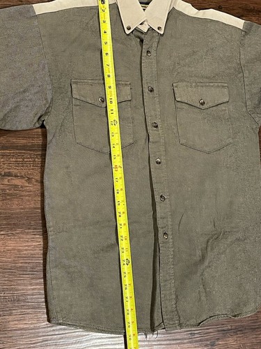 Panhandle Slim Uomo Western Marrone Tan Manica Lunga Bottoni 15,5 34 - Foto 7 di 8