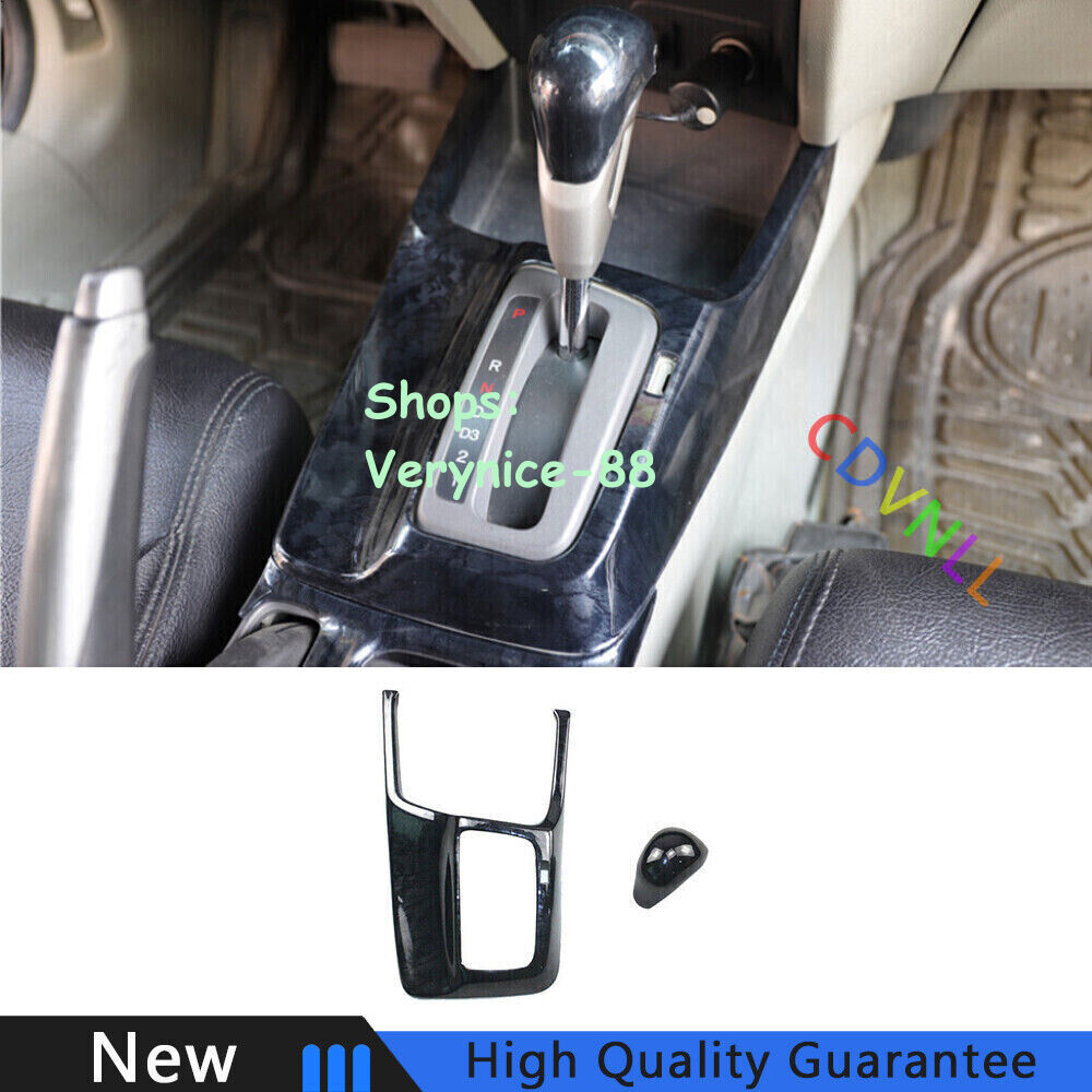 For Honda Civic 9th 2012-2015 Black Wood Central Console Gear Shift Cover Trim