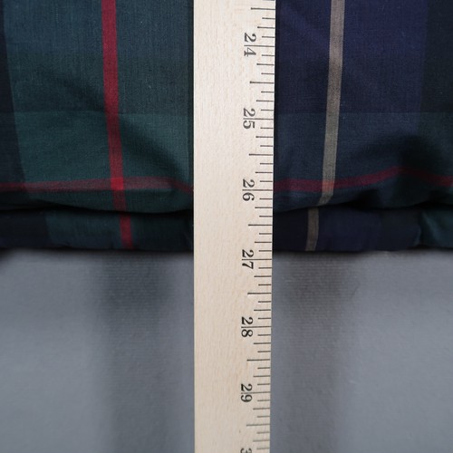 Eddie Bauer Vest Mens Large Red Blue Tartan Plaid Goose Down Reversible Full Zip - Picture 9 of 12