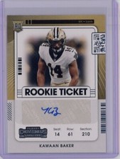 KAWAAN BAKER 2021 Panini Contenders RC Rookie Auto Autograph #258 Saints