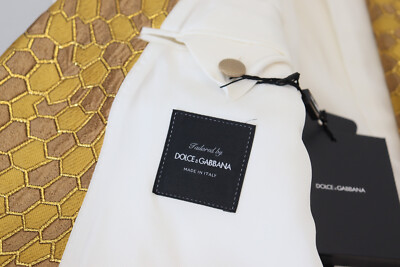 DOLCE & GABBANA ウール ハーフコート オフホワイト Long-sleeved cotton shirt with embroidered collar in White