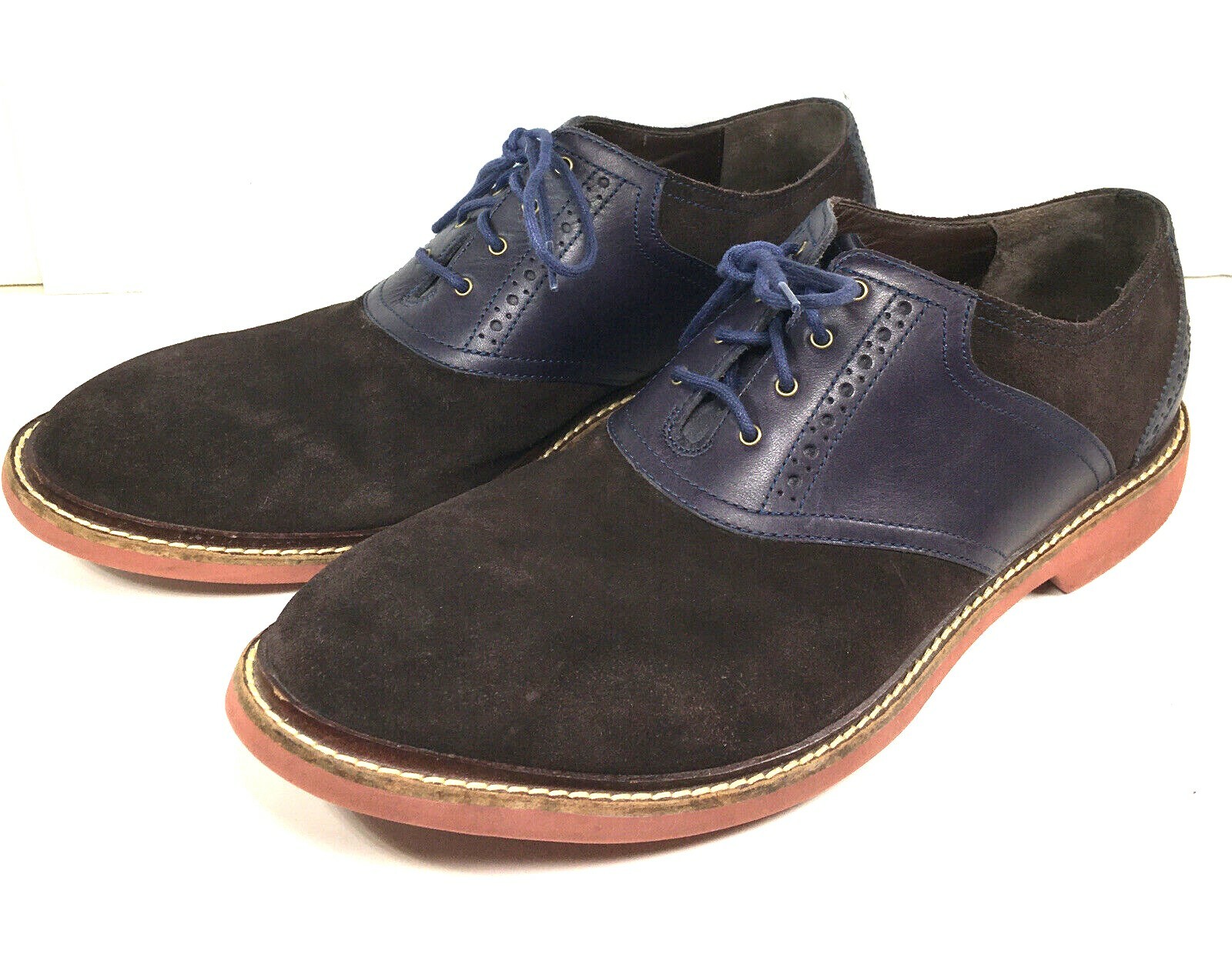 SAOLA Scarpe Oxford Cole Haan da uomo in pelle scamosciata blu marrone 10 M