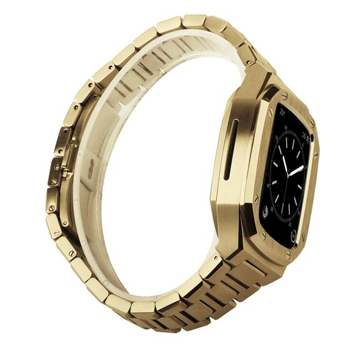 For Apple Watch 4/5/6/7/8/9 41/44/45mm Stainless Steel Band Case Oak Mod Kit - 第 15/22 張圖片
