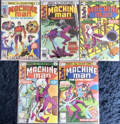 Machine Man, #10, 11, 13, 14, 16, Marvel 5 Comic Konvolut, 1979/80, Steve Ditko,
