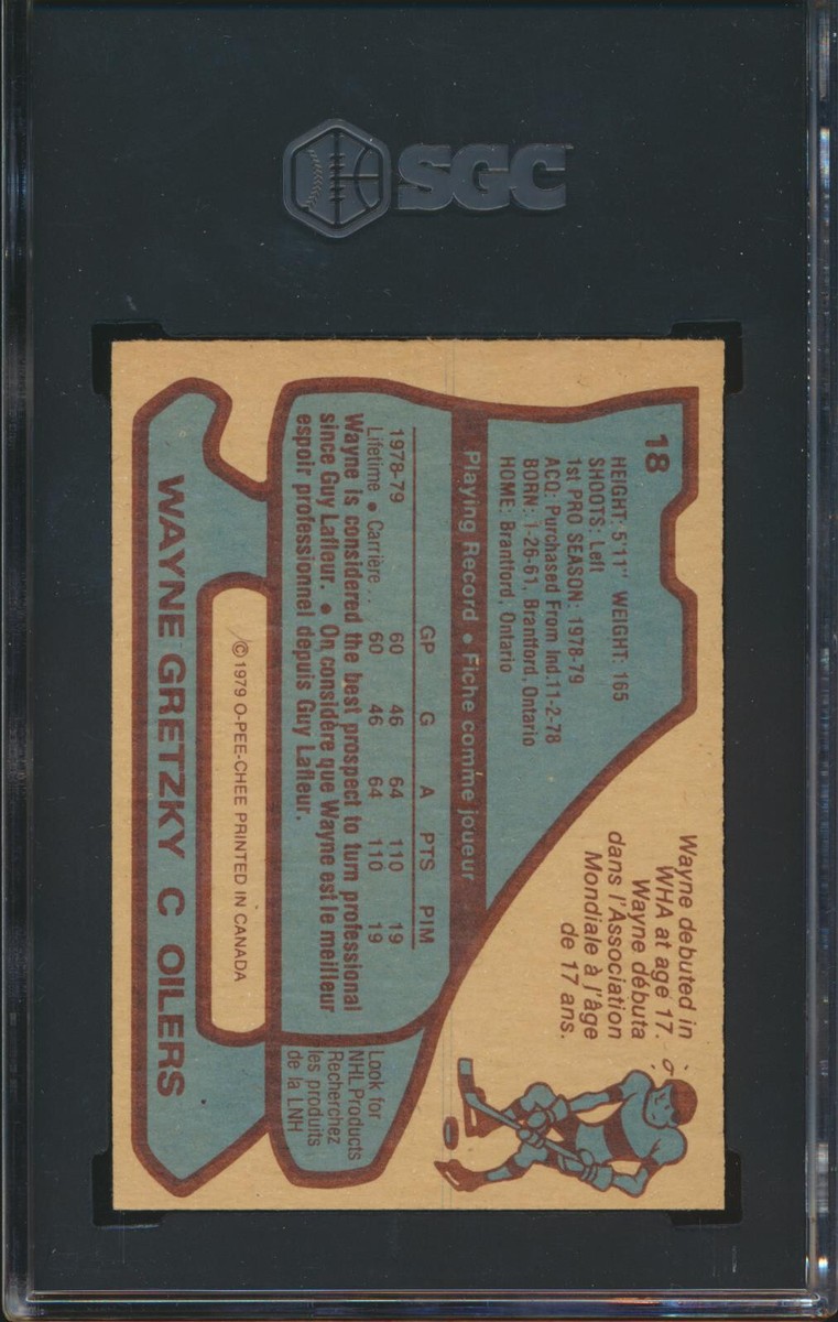 1979 O-Pee-Chee WAYNE GRETZKY Rookie Edmonton Oilers SGC 9